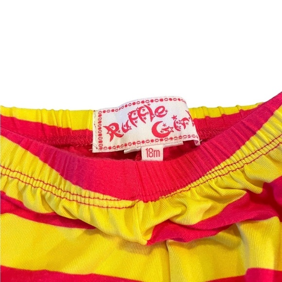 Ruffle Girl Pink and Yellow Flare Pants | 18M - Picture 4 of 5